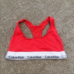 bright pink calvin klein bra
